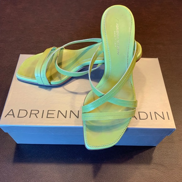 Adrienne Vittadini Shoes - Adrienne Vittadini Luisa Green Kitten Heel Sandals